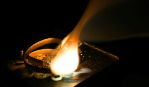 A ribbon of burning magnesium