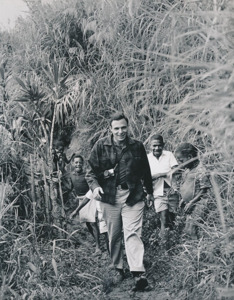 Dr. Paul Ekman with children in New Guinea. Pic courtesy Tom Ekman
