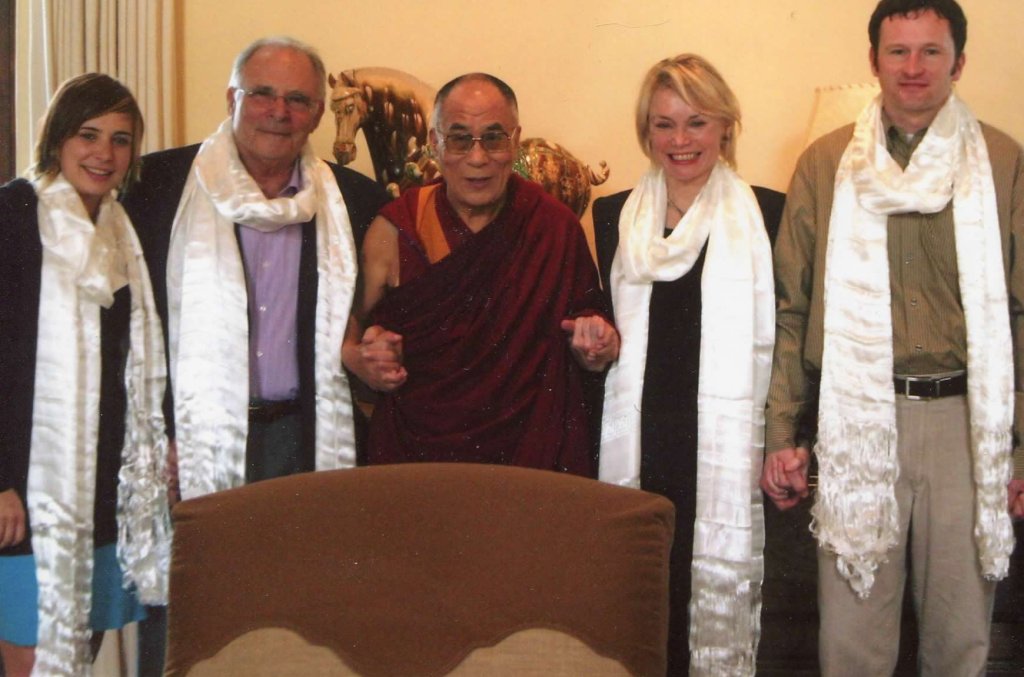 The Ekman family with the Dalai Lama.